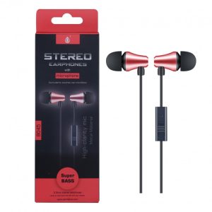 8045 Metal Tic Headphones With Microphone Red